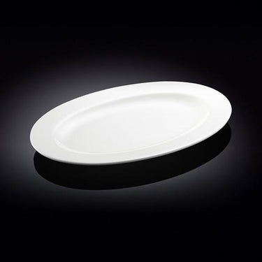 Rolled Rim White Oval Plate / Platter